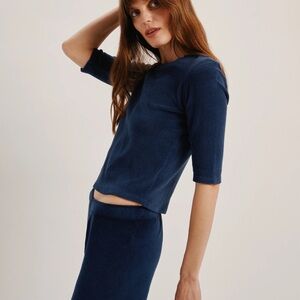 Suzi Kondi The Corfu Elbow Sleeve Crew in Terry